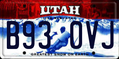UT license plate B930VJ