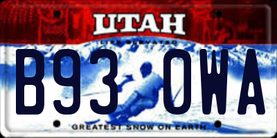UT license plate B930WA