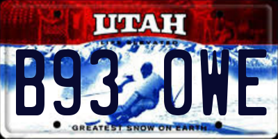 UT license plate B930WE