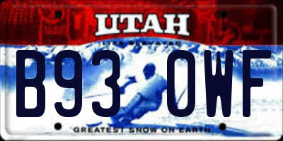UT license plate B930WF