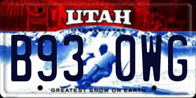 UT license plate B930WG