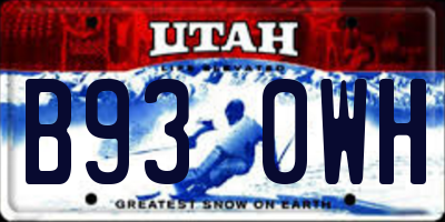 UT license plate B930WH