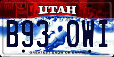 UT license plate B930WI