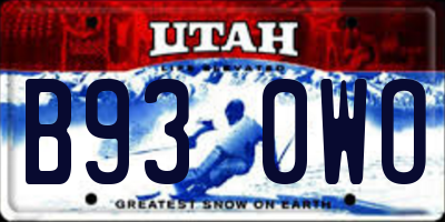 UT license plate B930WO