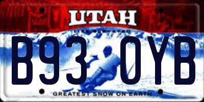 UT license plate B930YB