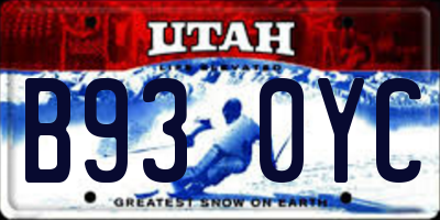UT license plate B930YC