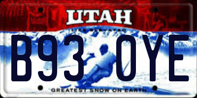 UT license plate B930YE
