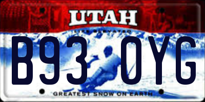 UT license plate B930YG