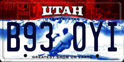 UT license plate B930YI