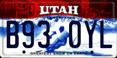 UT license plate B930YL
