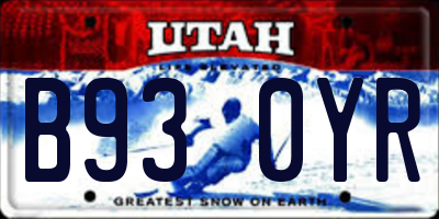 UT license plate B930YR