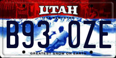UT license plate B930ZE