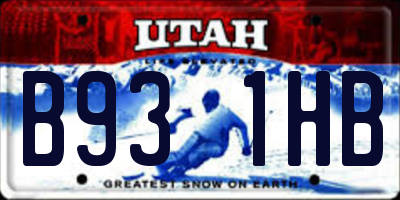 UT license plate B931HB