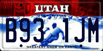 UT license plate B931JM