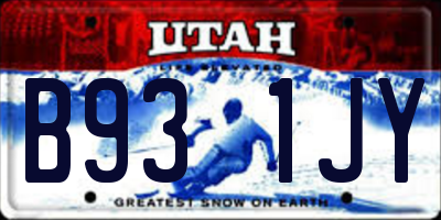 UT license plate B931JY