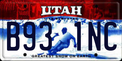UT license plate B931NC