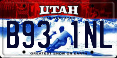 UT license plate B931NL
