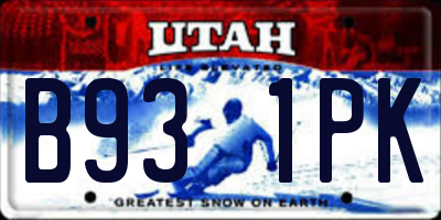 UT license plate B931PK