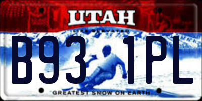 UT license plate B931PL
