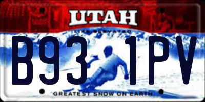 UT license plate B931PV