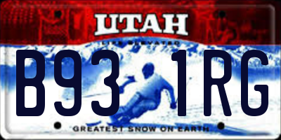UT license plate B931RG