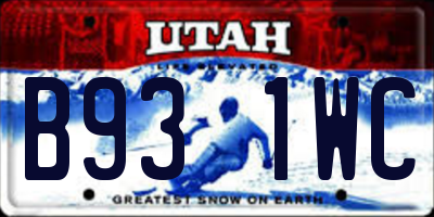 UT license plate B931WC