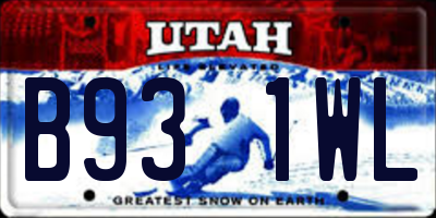 UT license plate B931WL