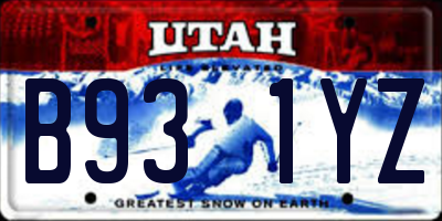 UT license plate B931YZ