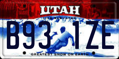 UT license plate B931ZE
