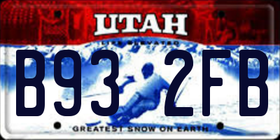 UT license plate B932FB
