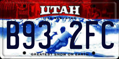 UT license plate B932FC
