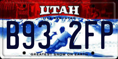 UT license plate B932FP