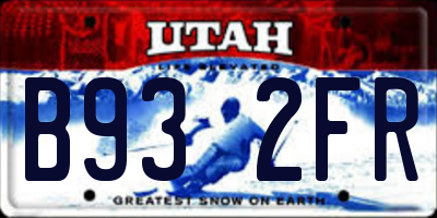 UT license plate B932FR