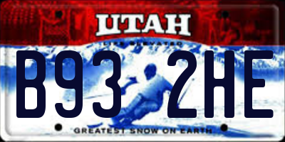 UT license plate B932HE