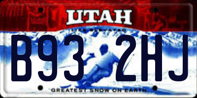 UT license plate B932HJ