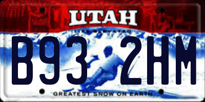 UT license plate B932HM