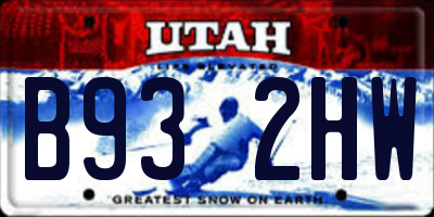 UT license plate B932HW