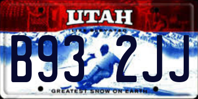 UT license plate B932JJ
