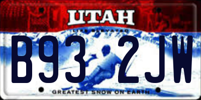UT license plate B932JW