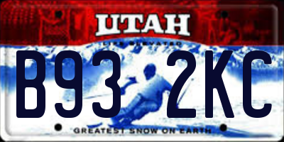UT license plate B932KC