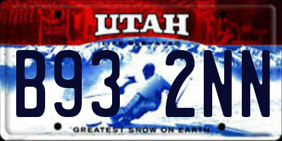 UT license plate B932NN