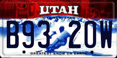 UT license plate B932OW