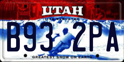 UT license plate B932PA