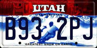 UT license plate B932PJ