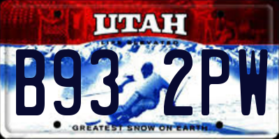 UT license plate B932PW