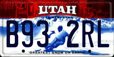 UT license plate B932RL