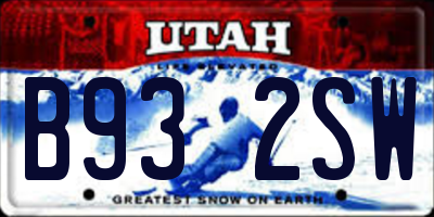 UT license plate B932SW