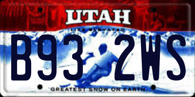 UT license plate B932WS
