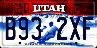UT license plate B932XF
