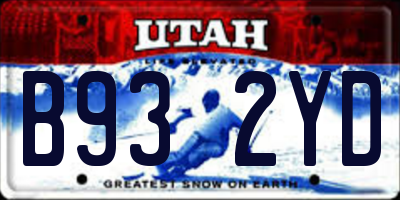 UT license plate B932YD